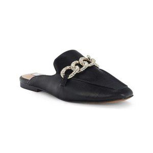 Steven by Steve Madden Women's Black Rhinestone-embellished Chain Mules